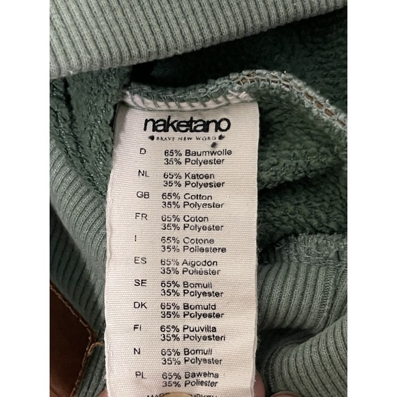 Naketano Brave New World Women's Size M Pullover Hoodie Jacket Green - Picture 7 of 7